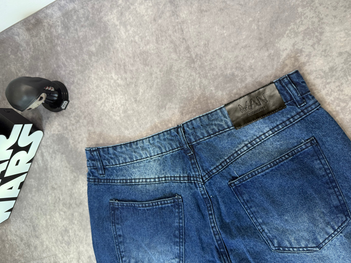Raw Edge Rip & Repair Carpenter Panel Relaxed Fit Flared Jeans