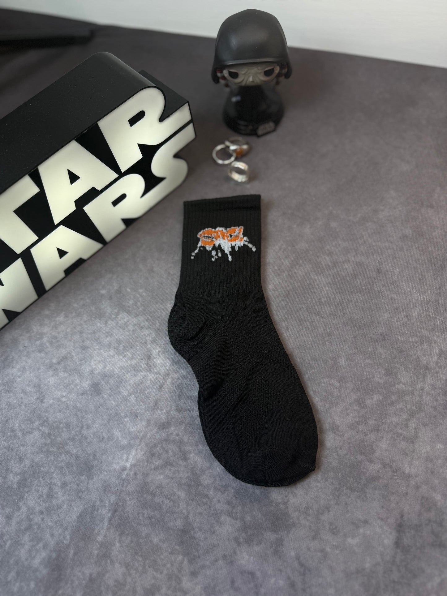 Socks Random Style Black & White Unisex Graffiti Design
