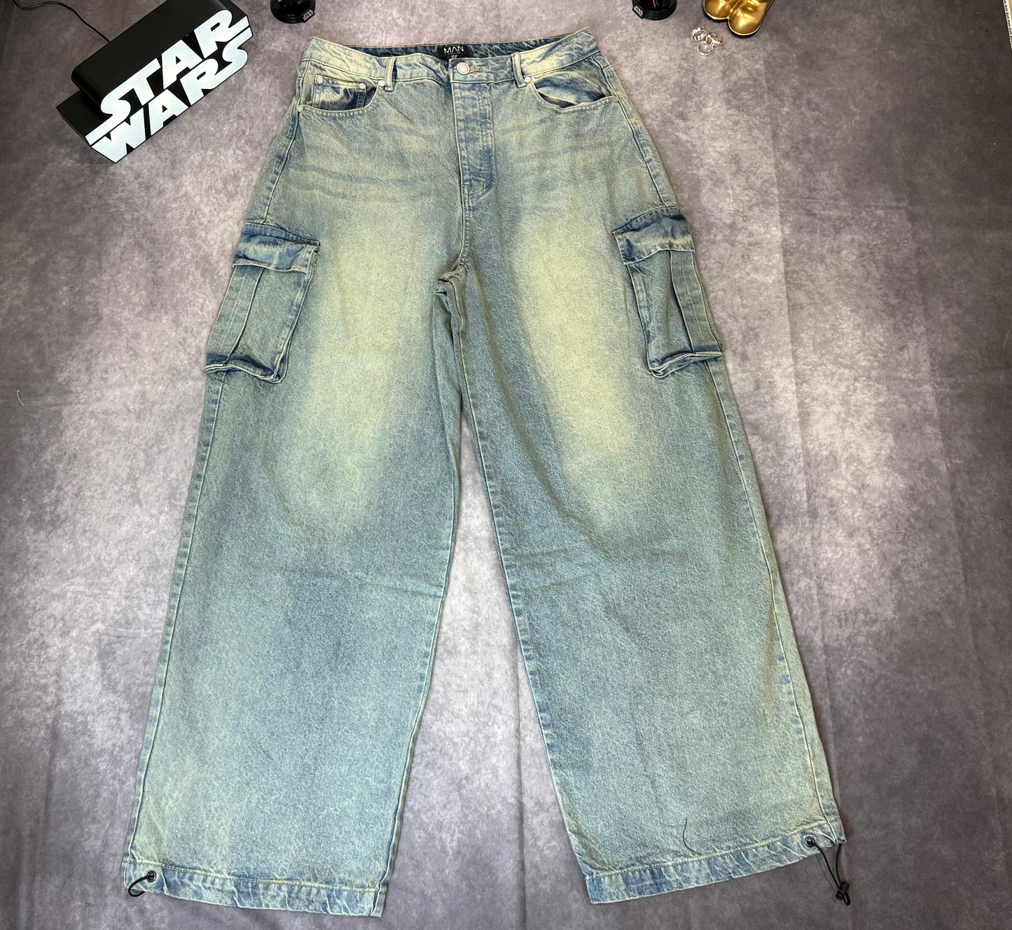 Tall Denim Cargo Parachute Jeans