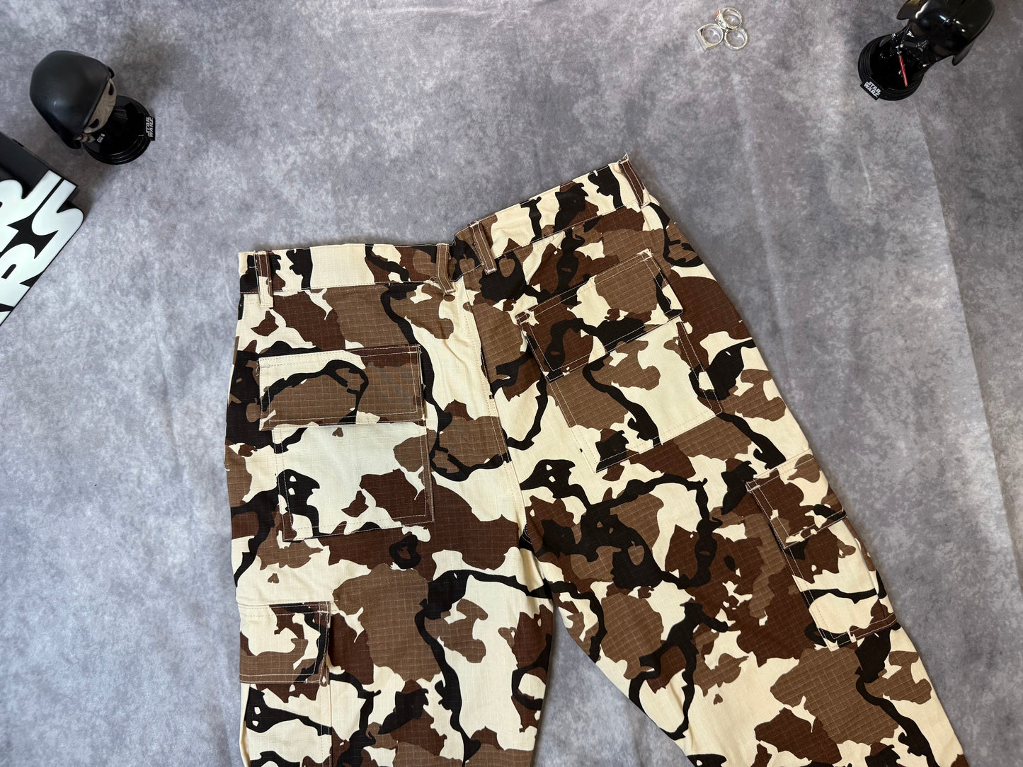 Fixed Waistband Ripstop Straight Leg Camo Pants