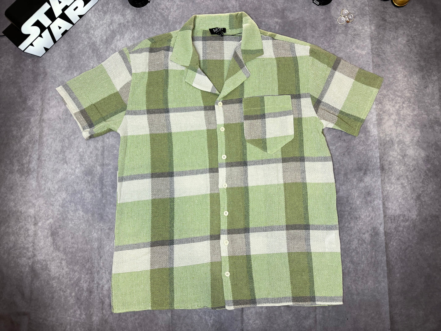 Oversized Textured Flannel Shirt And Short