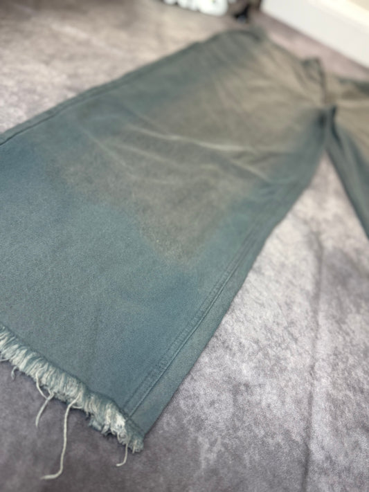 Baggy Rigid Bleach Seam Jeans In Mid Grey