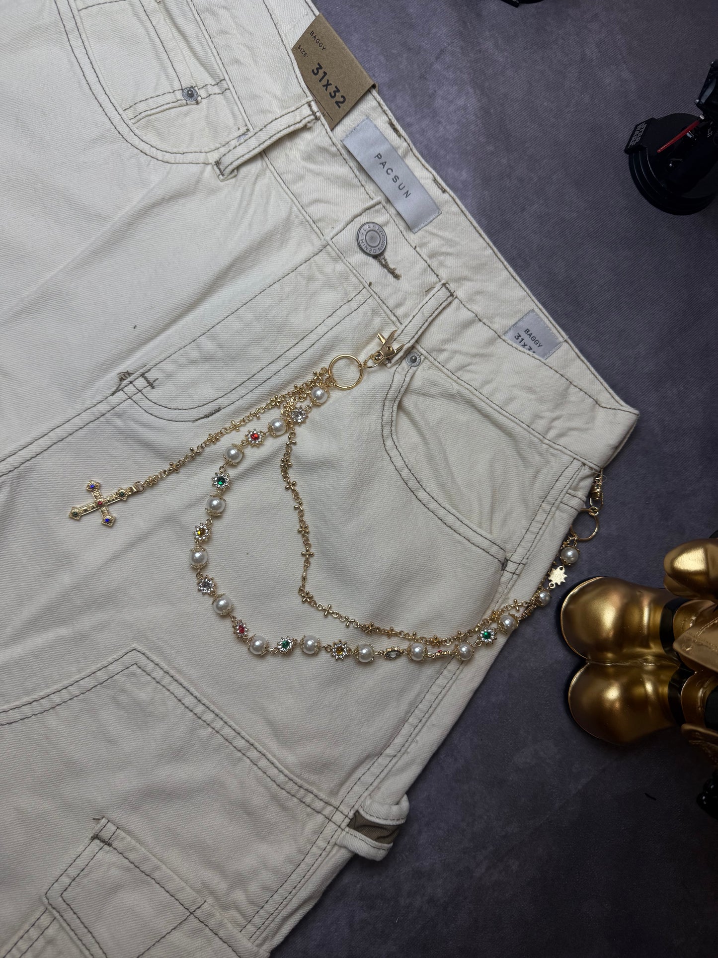 Vintage Luxurious Multi-Layer Rhinestone & Faux Pearl Waist Chain