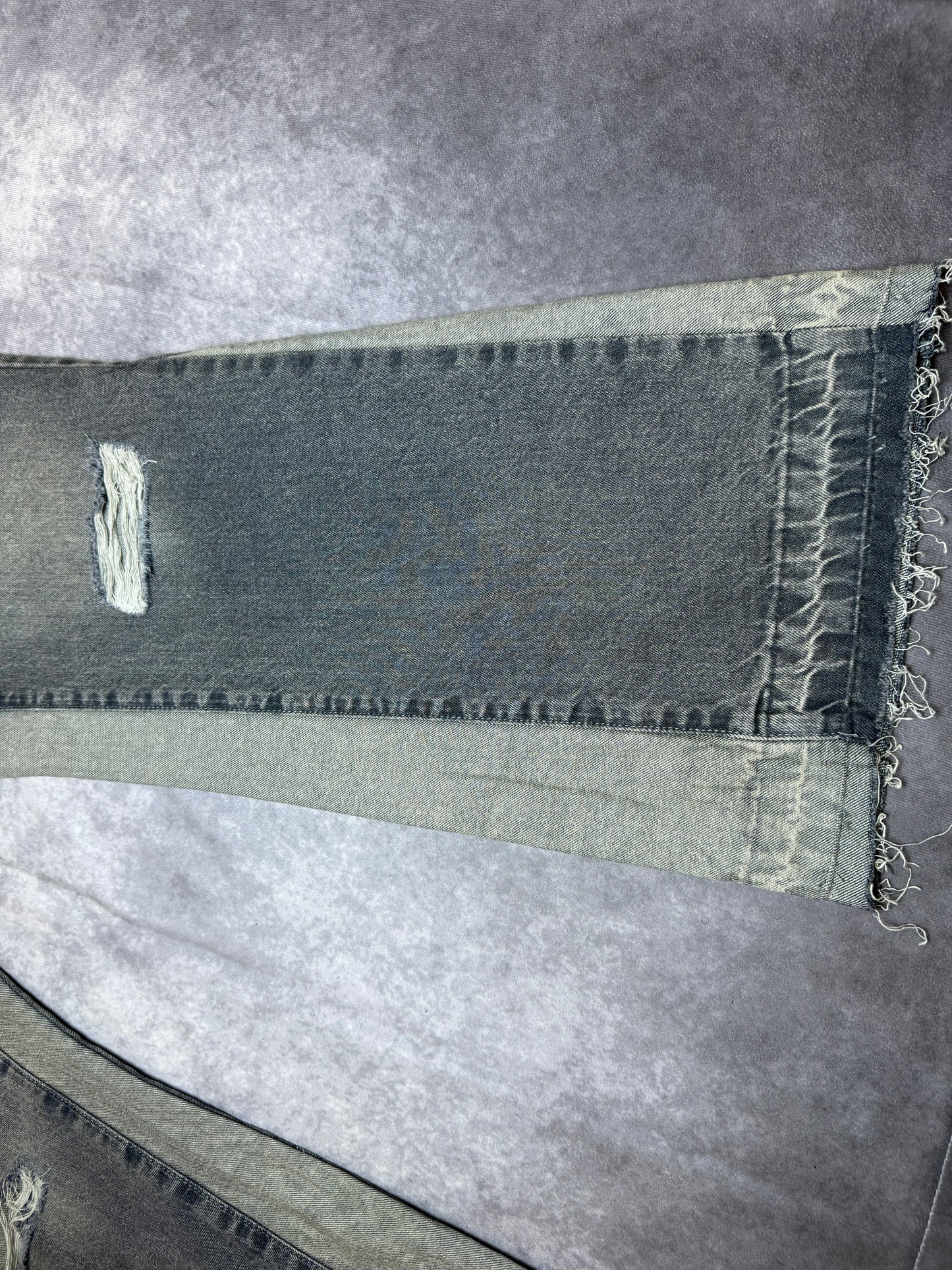 Plus Relaxed Rigid Flare Knee Rip Jeans