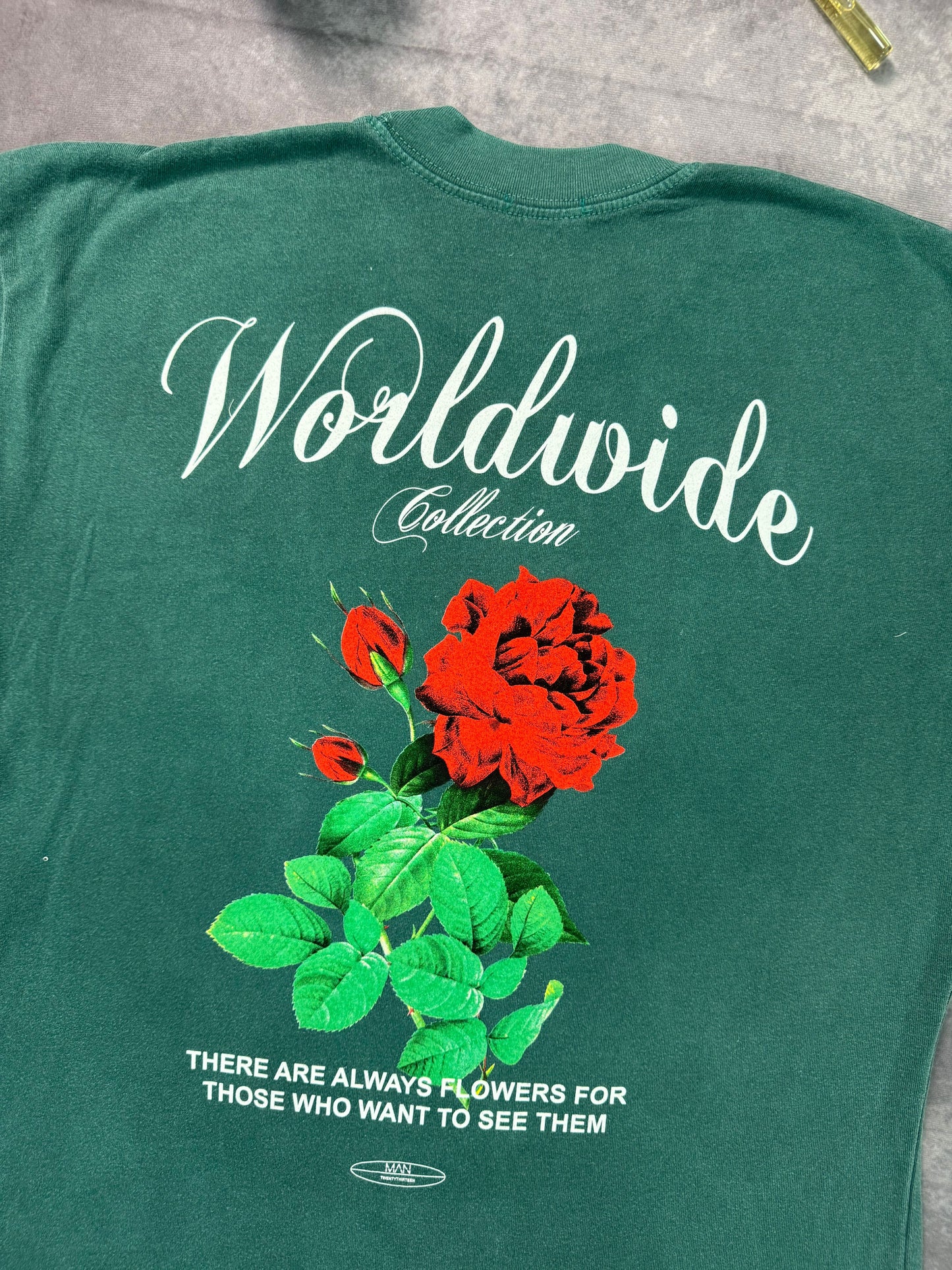 Oversized Washed Worldwide Floral Graphic T-shirt