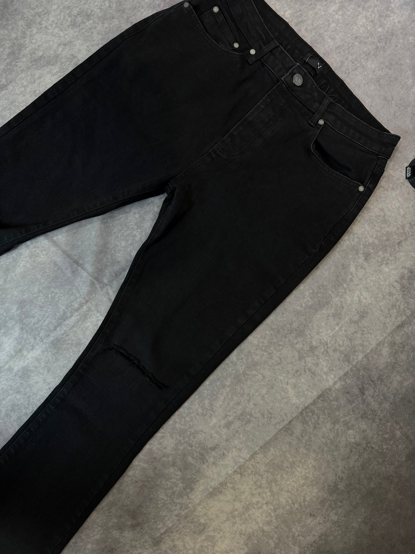Skinny Stacked Flared Ripped Knee Jeans