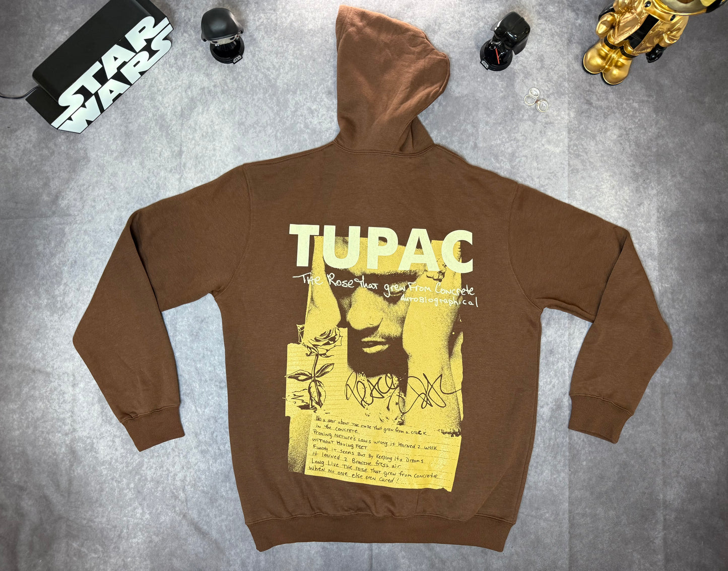 Tall Oversized Tupac Wash License Print Hoodi
