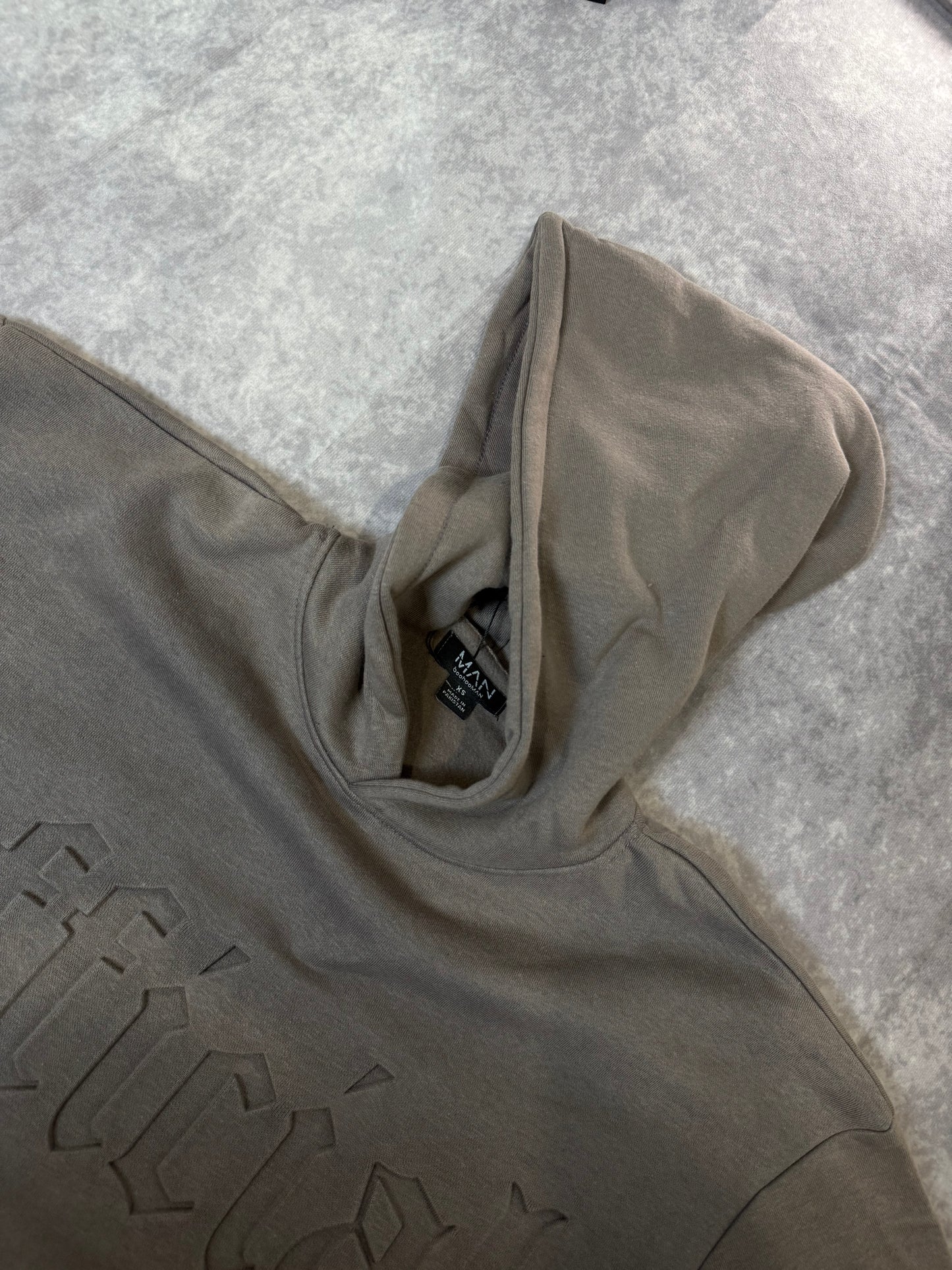Oversized Boxy Gothic Official Embossed Short Hooded Tracksuit