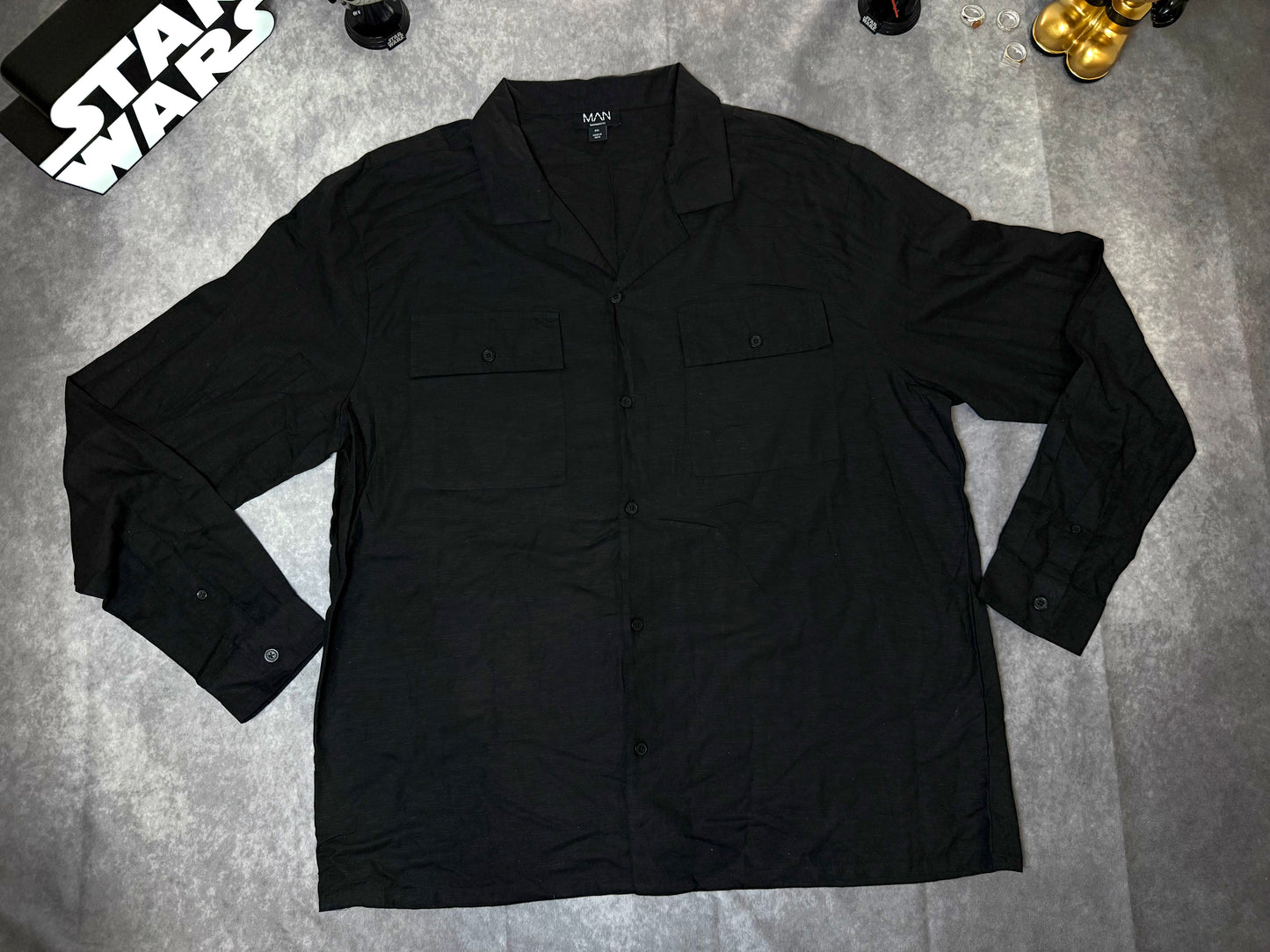 Plus Oversized Short Sleeve Linen Cargo Shirt & Short Set