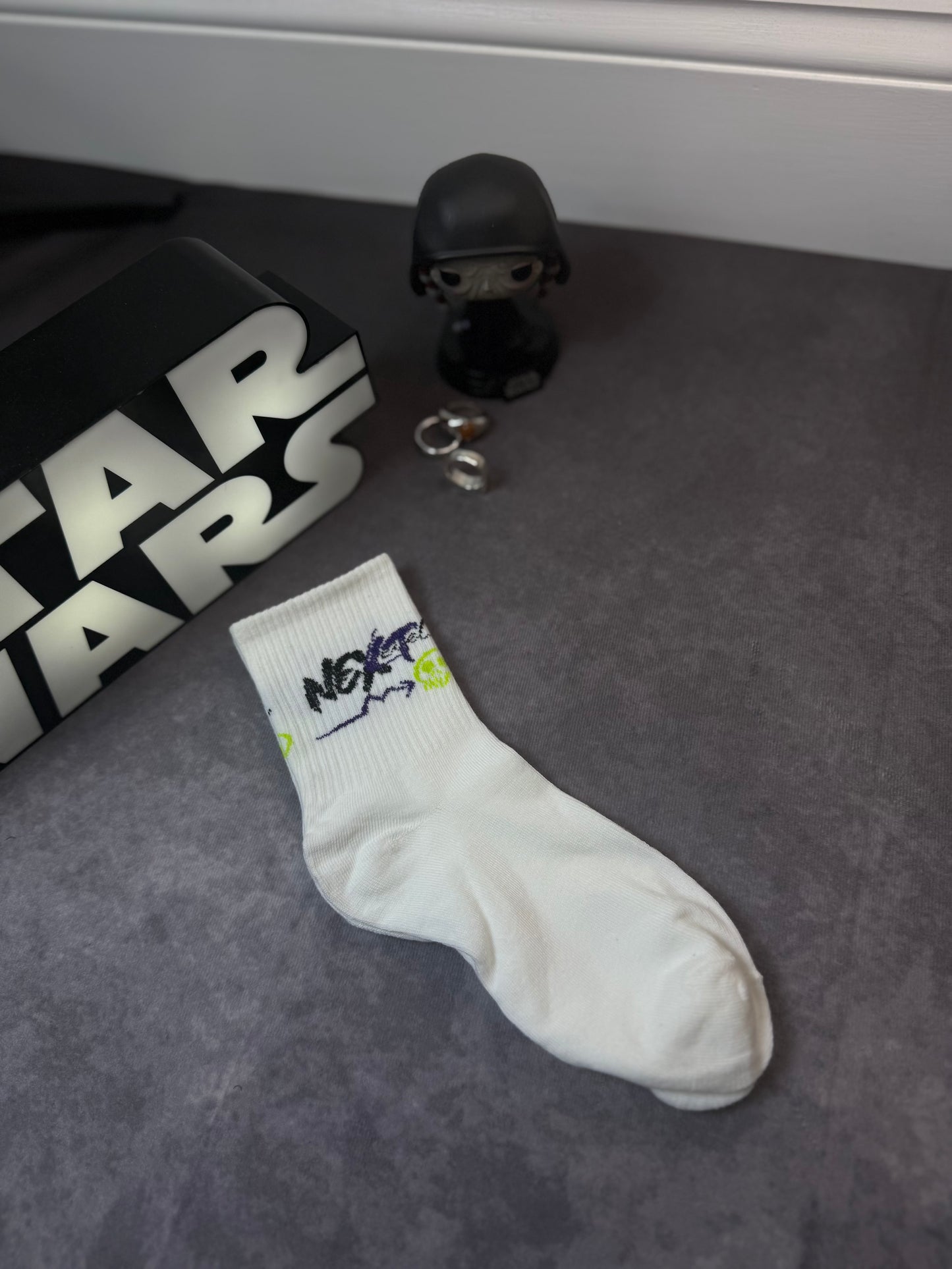 Socks Random Style Black &amp; White Unisex Graffiti Design