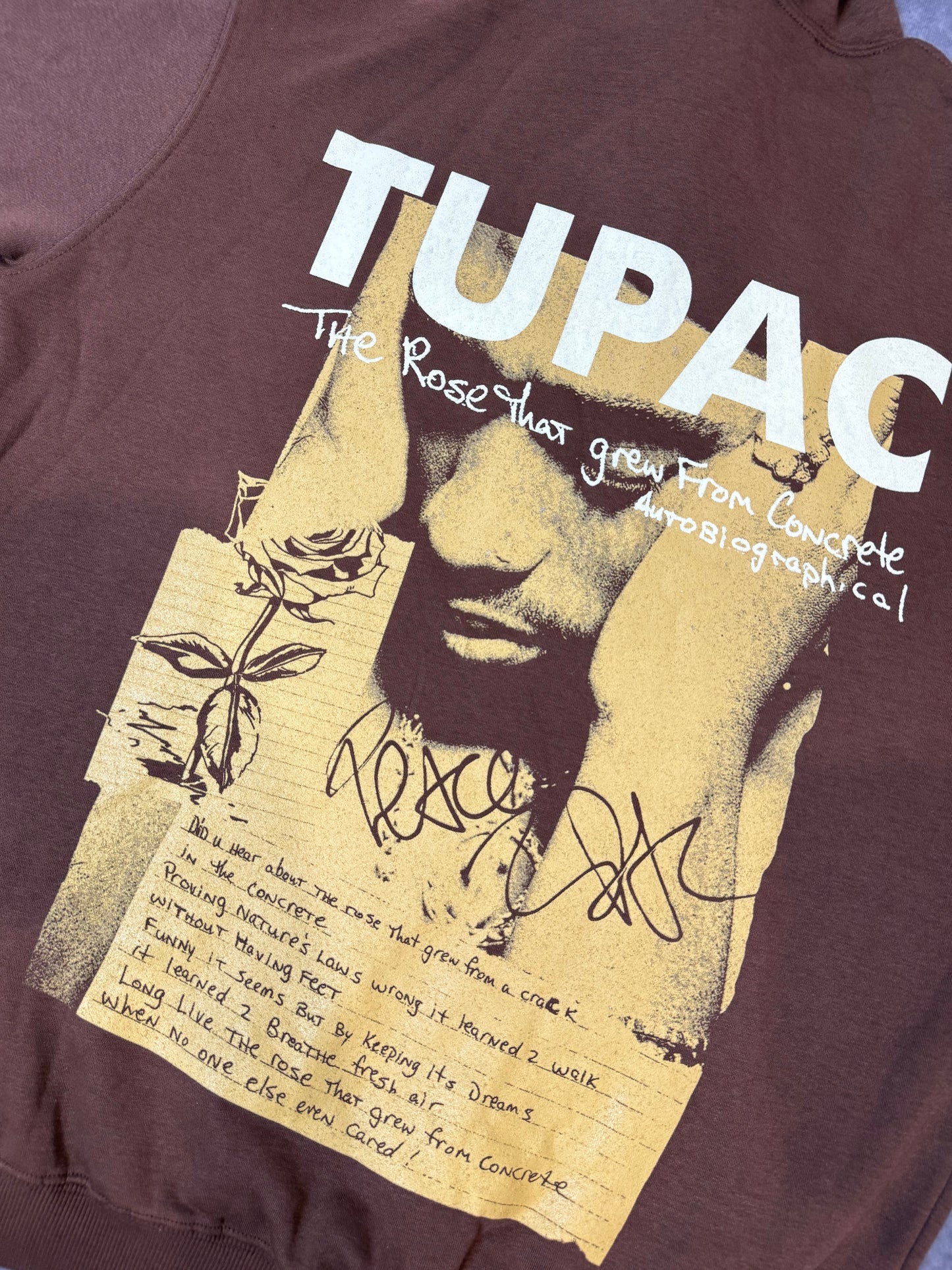 Tall Oversized Tupac Wash License Print Hoodi