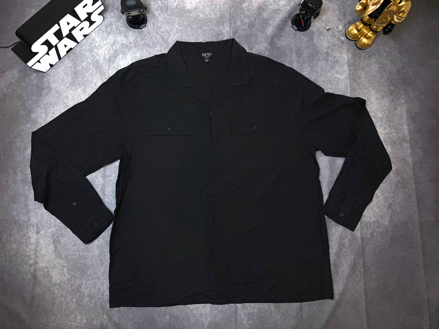 Plus Oversized Short Sleeve Linen Cargo Shirt & Short Set