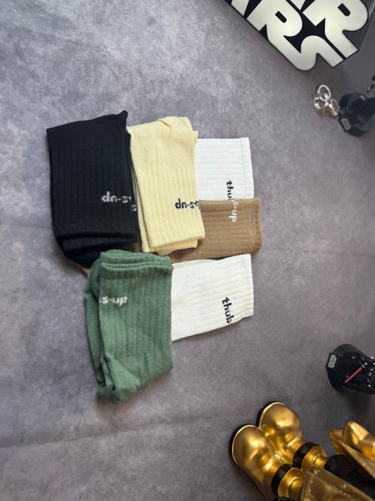 Socks With Letter &amp; Heel Detail
