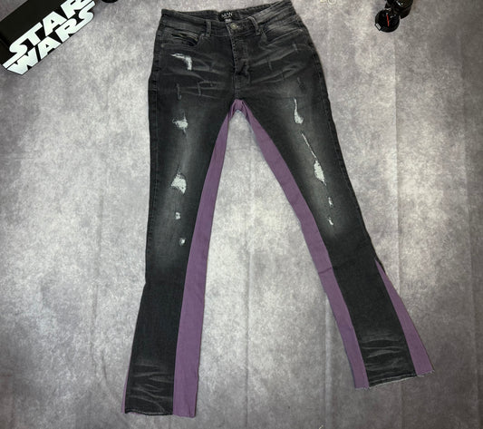 Skinny Stretch Gusset Detail Flared Jeans