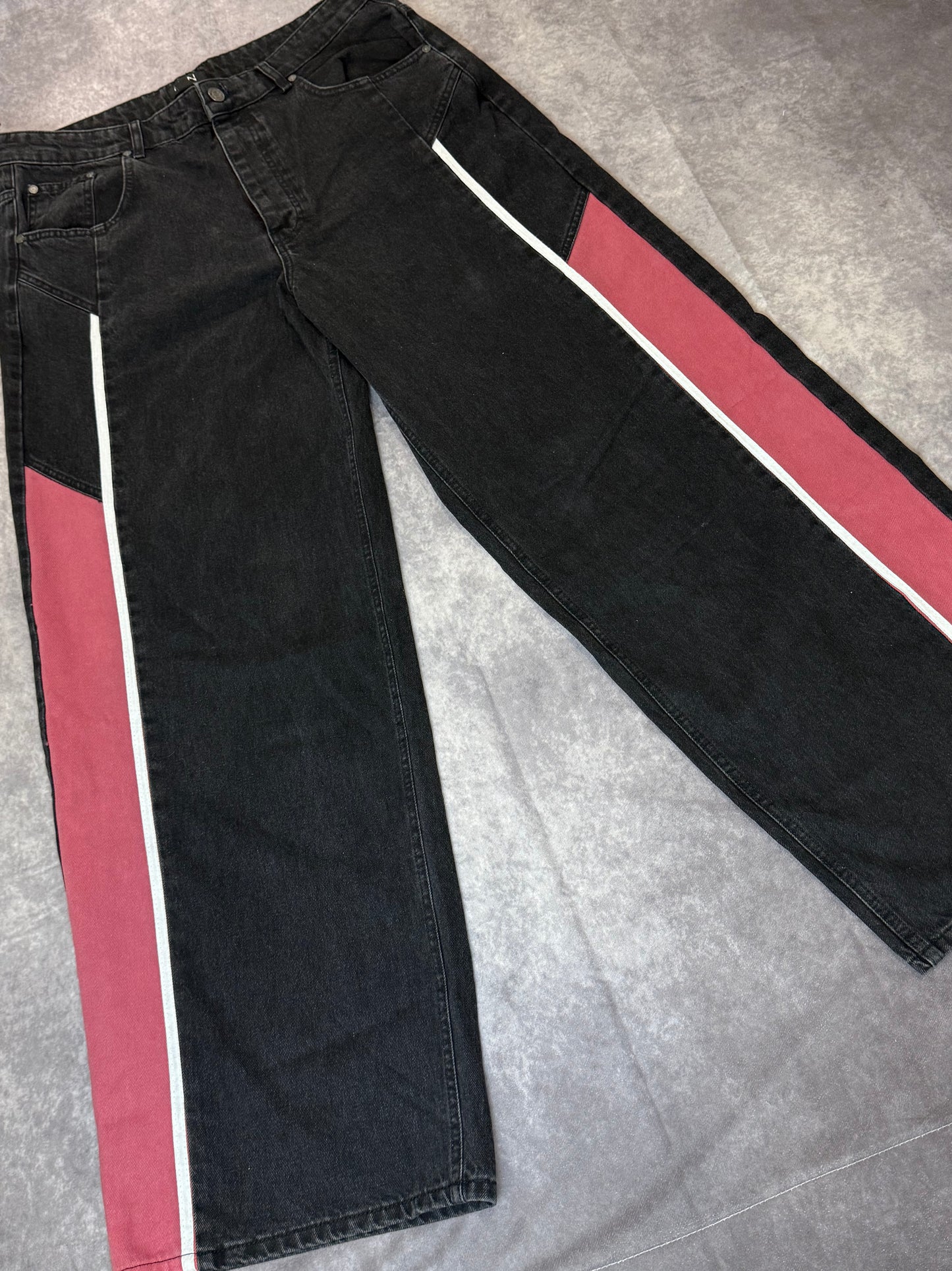 Tall Baggy Moto Panel Jeans