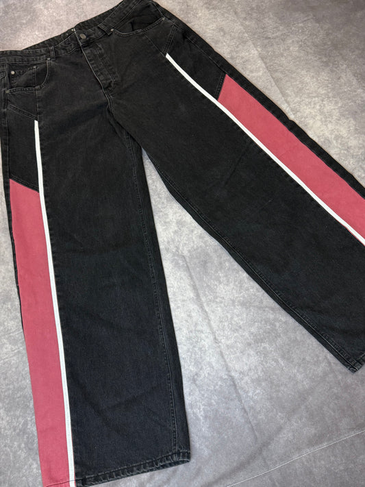 Tall Baggy Moto Panel Jeans