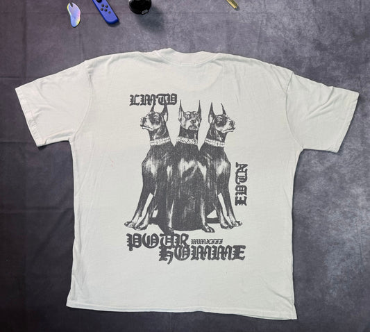 Oversized Extended Neck Canine Graphic T-Shirt