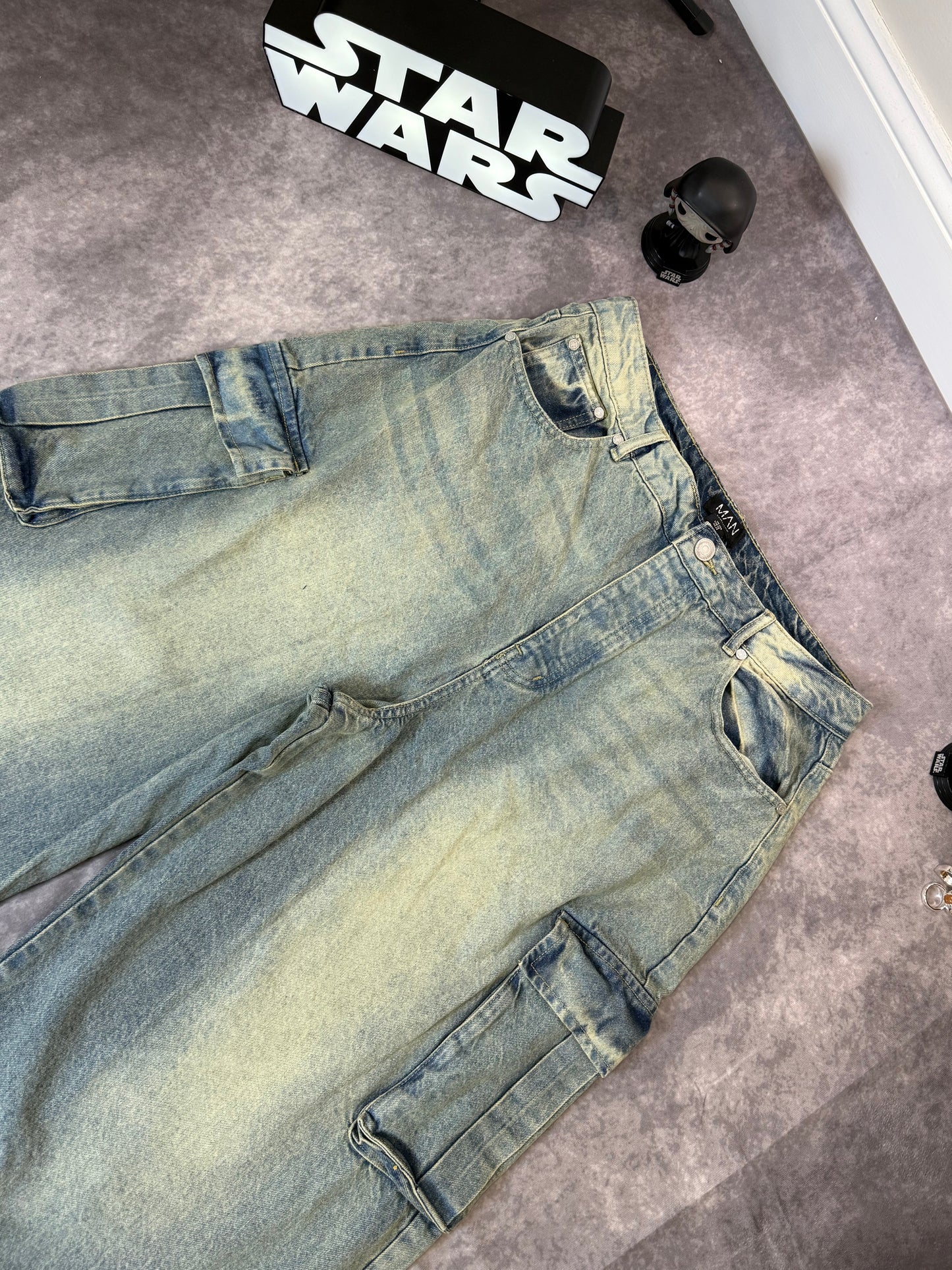 Tall Denim Cargo Parachute Jeans