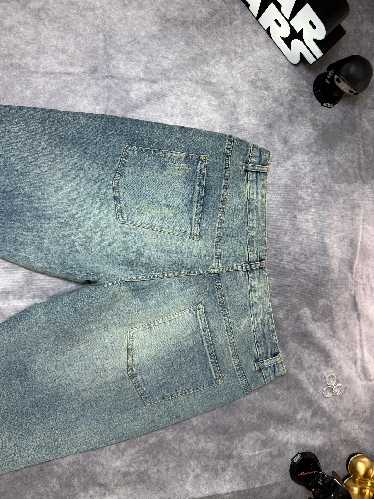 Biker Rip & Repair Stonewash Zip Hem Skinny Jeans