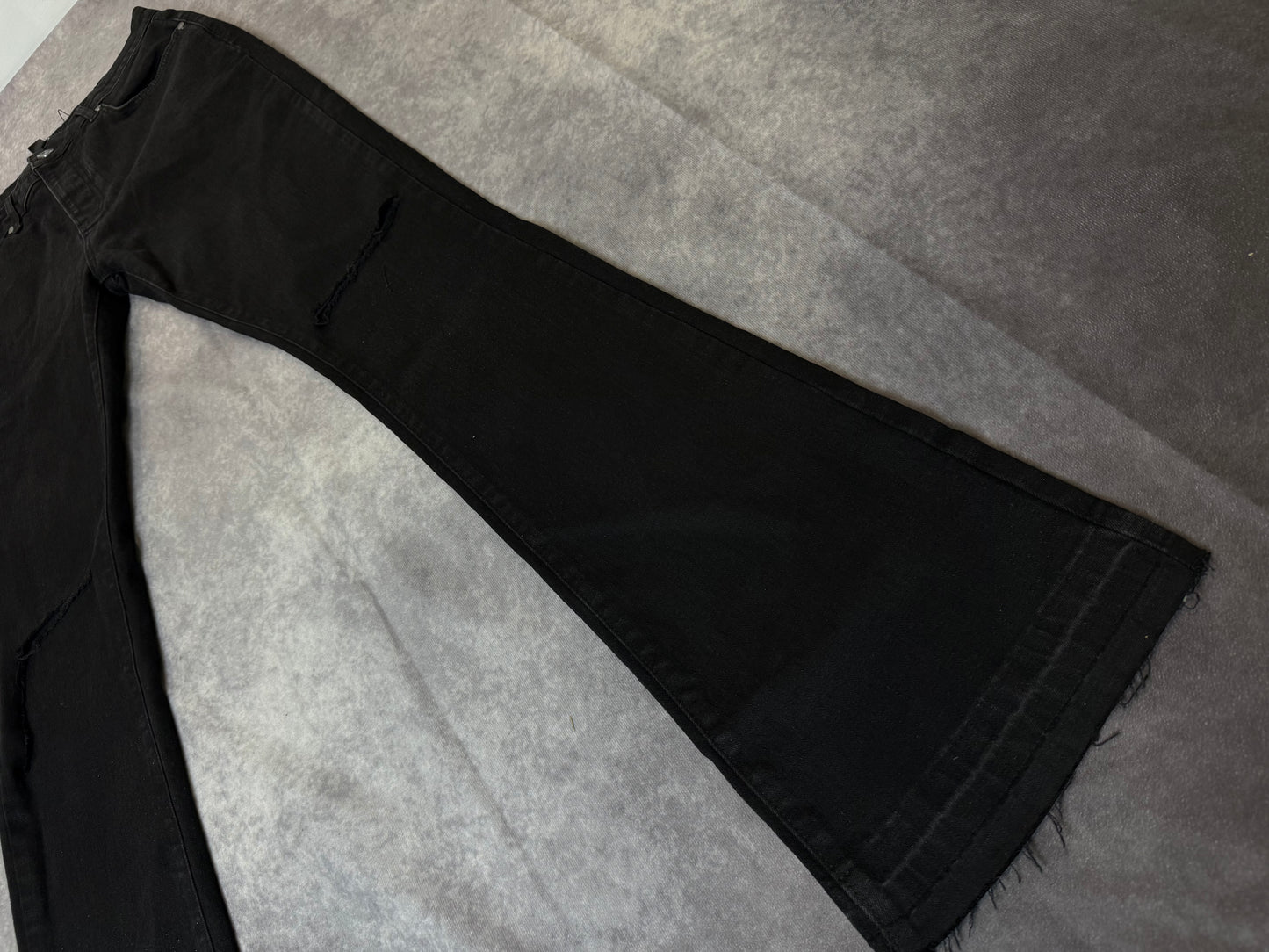 Skinny Stacked Flared Ripped Knee Jeans