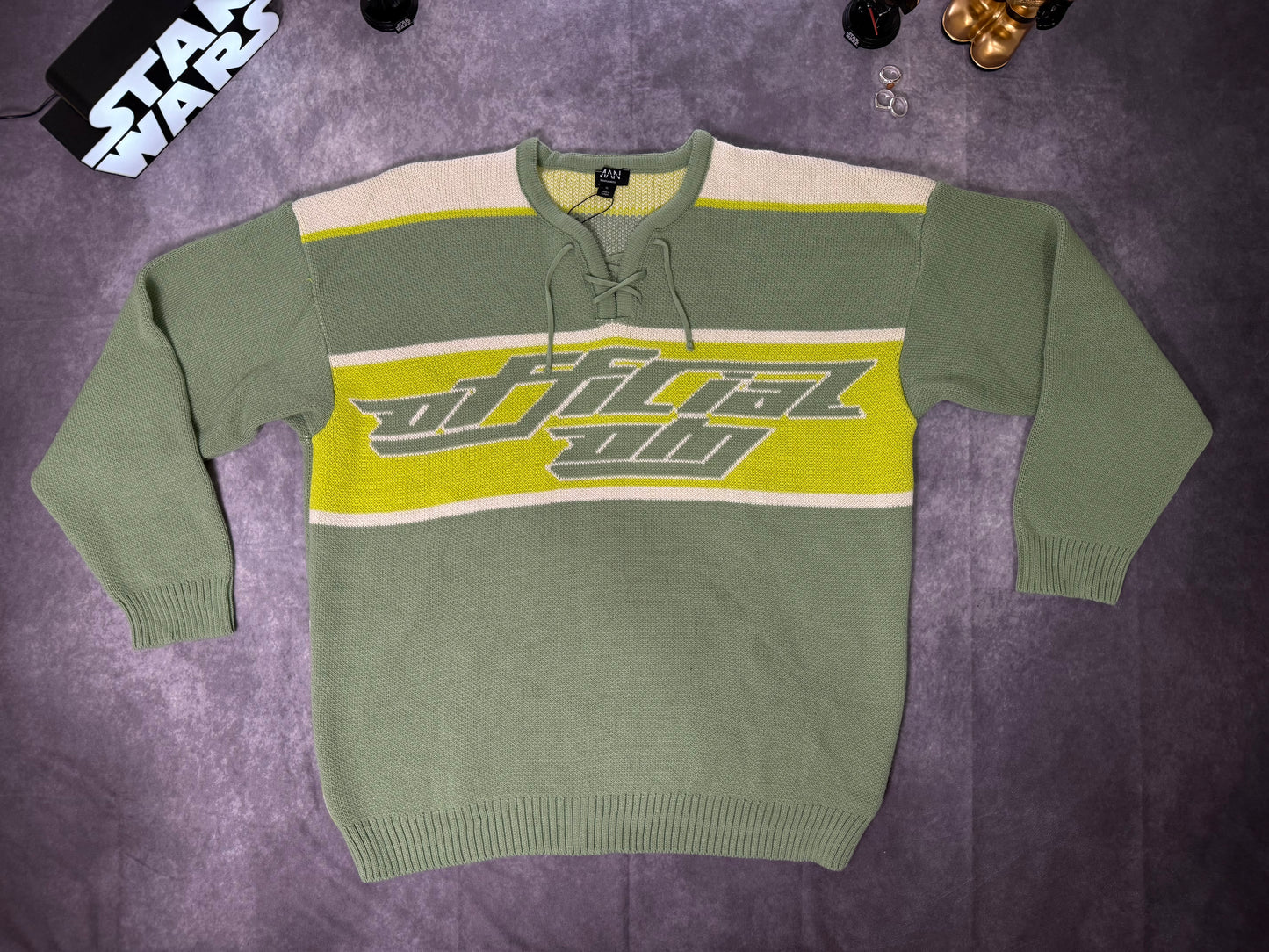 Tall Oversized Knitted Hockey Top With Tie Detail