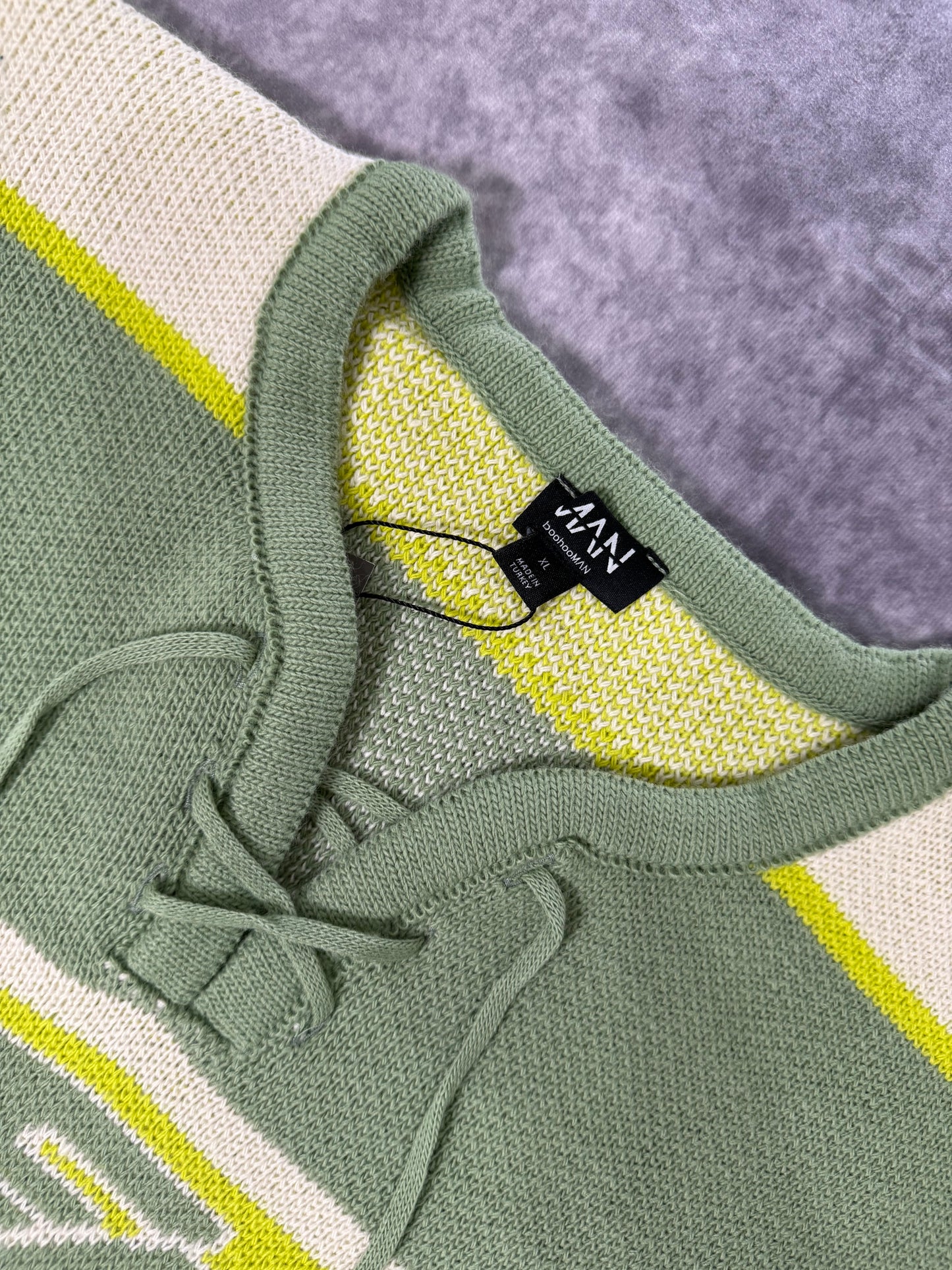 Tall Oversized Knitted Hockey Top With Tie Detail
