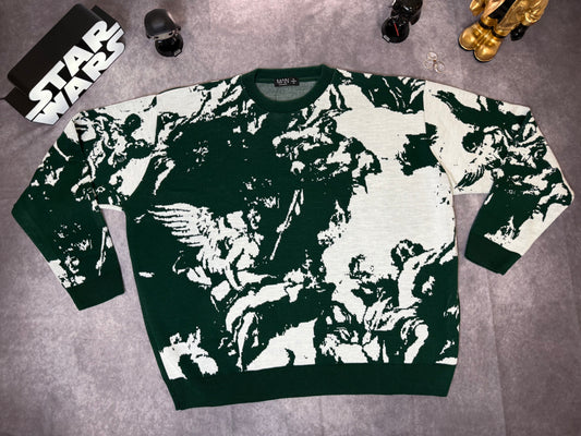 Oversized Boxy Renaissance Graphic Knit Sweater