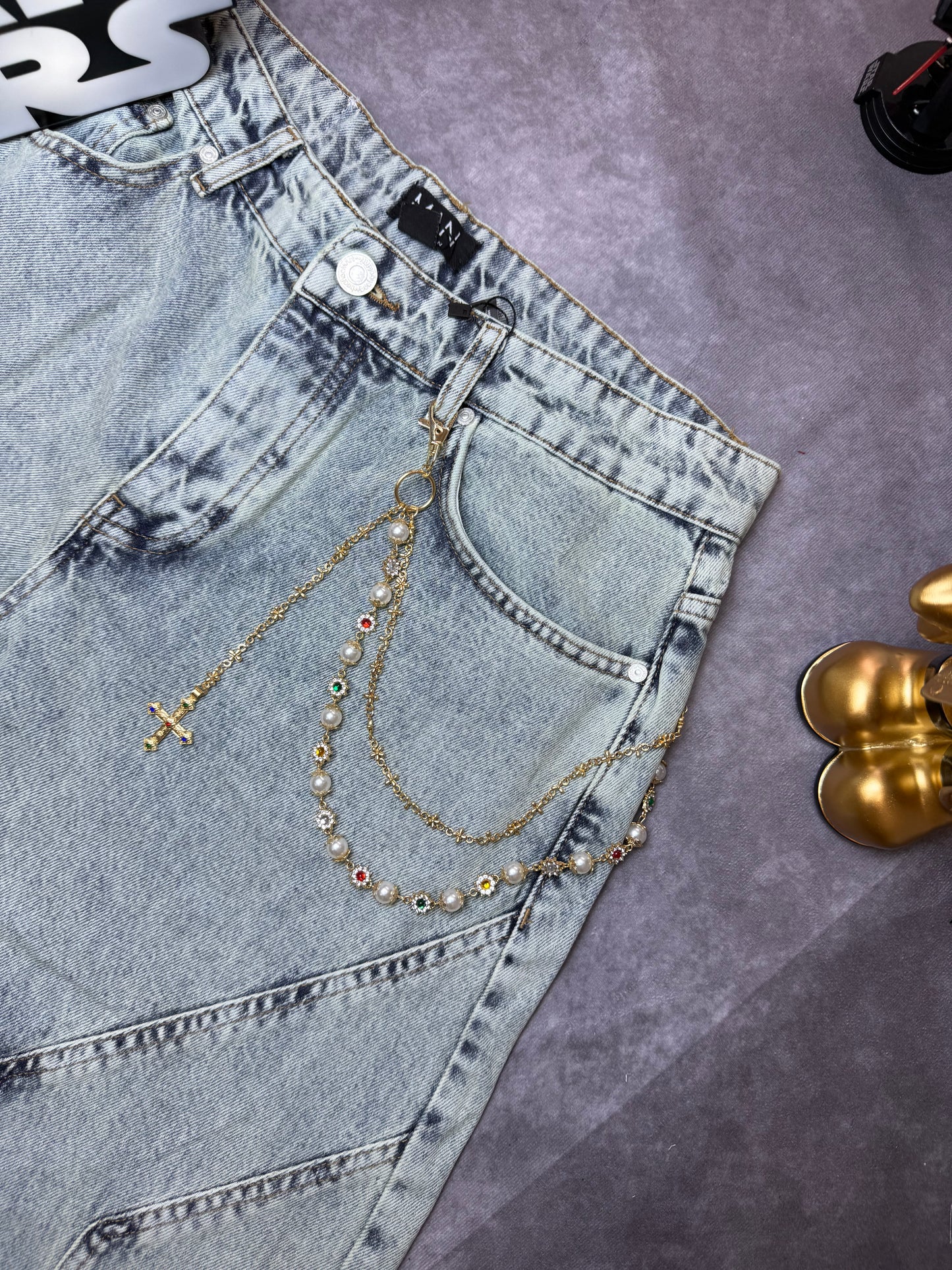 Vintage Luxurious Multi-Layer Rhinestone & Faux Pearl Waist Chain