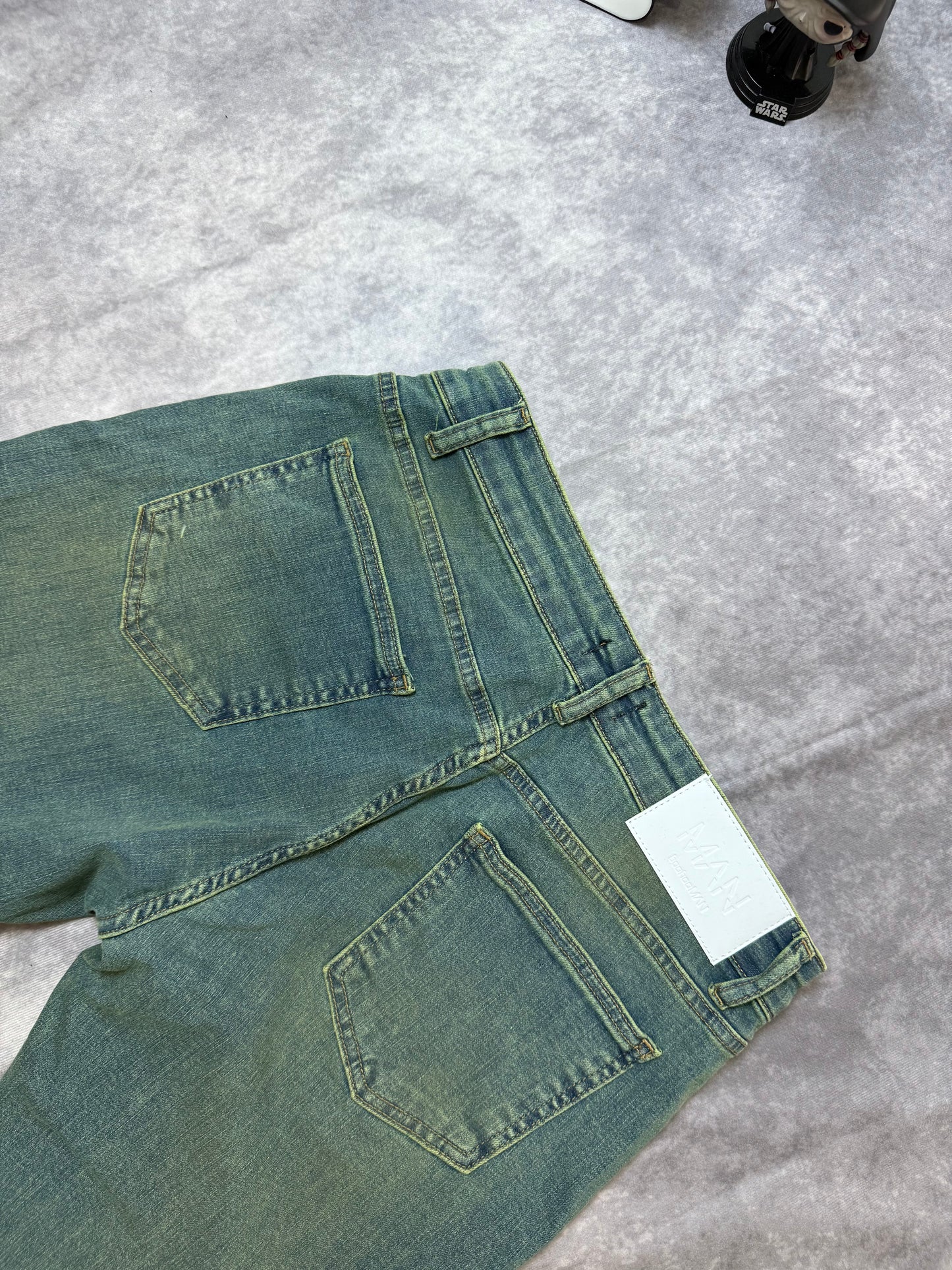 Skinny Stretch Ripped Paint Splat Gusset Jeans