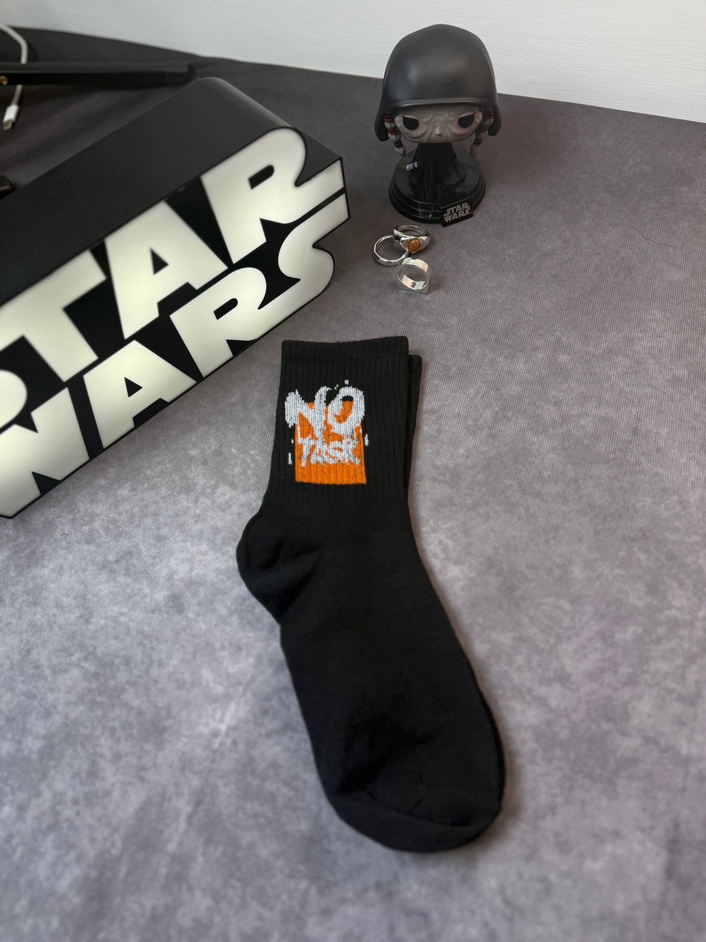 Socks Random Style Black &amp; White Unisex Graffiti Design