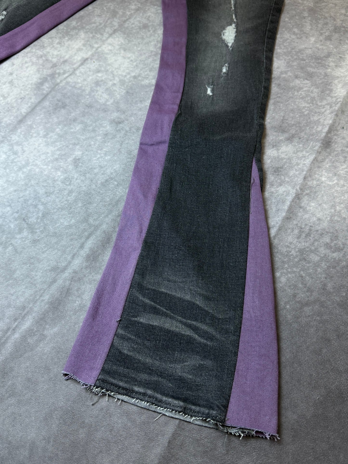 Skinny Stretch Gusset Detail Flared Jeans