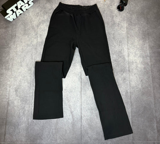 Tall Elasticated Waist Slim Flare Stacked Pleated Pants