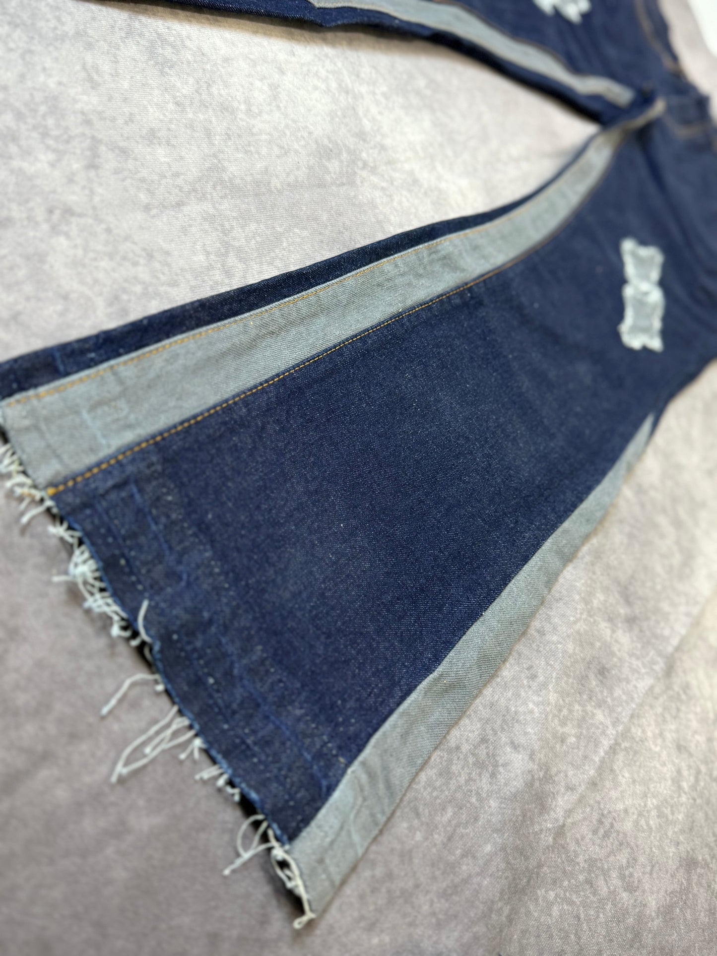 Slim Rigid Flare Applique Panel Jeans