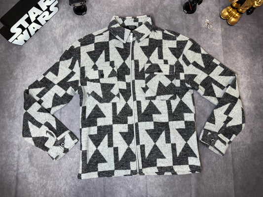 Tall Aztec Print Zip Through Shirt Jacket