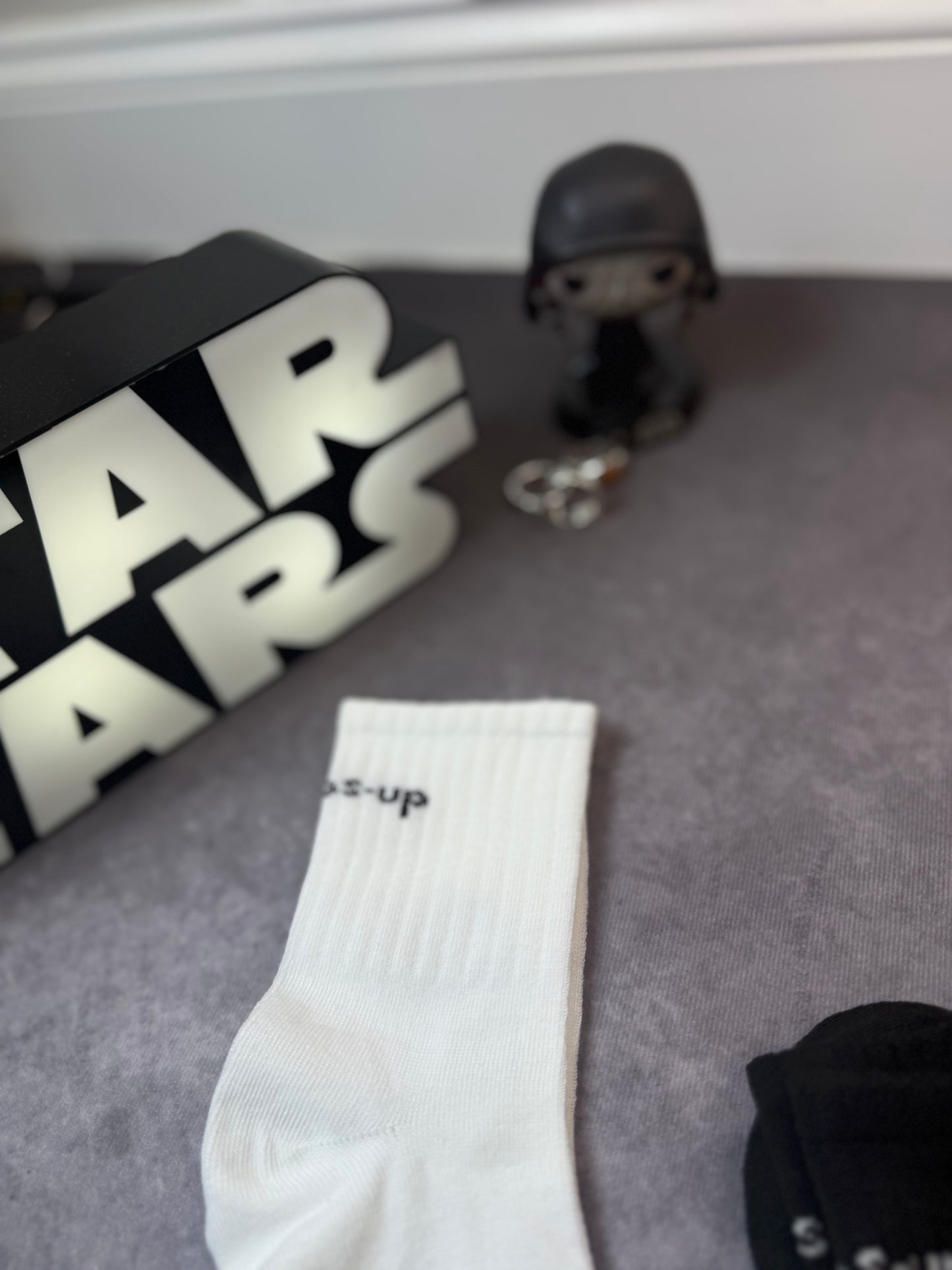 Socks With Letter &amp; Heel Detail
