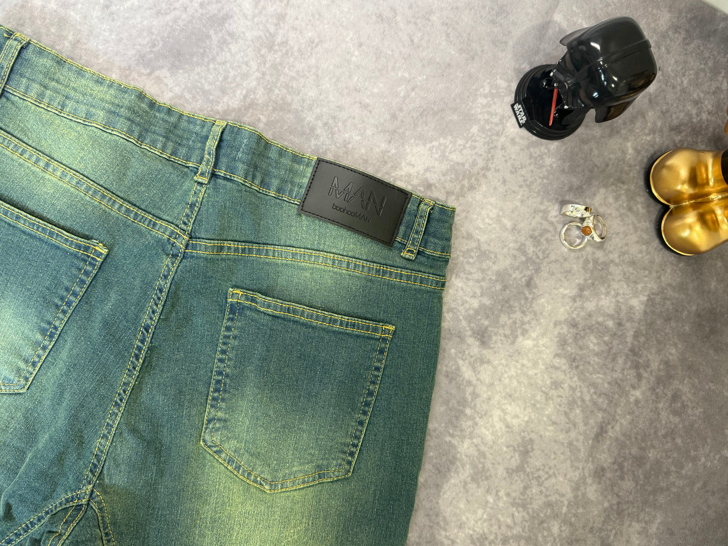Skinny Stretch Stacked Flared Ripped Jeans