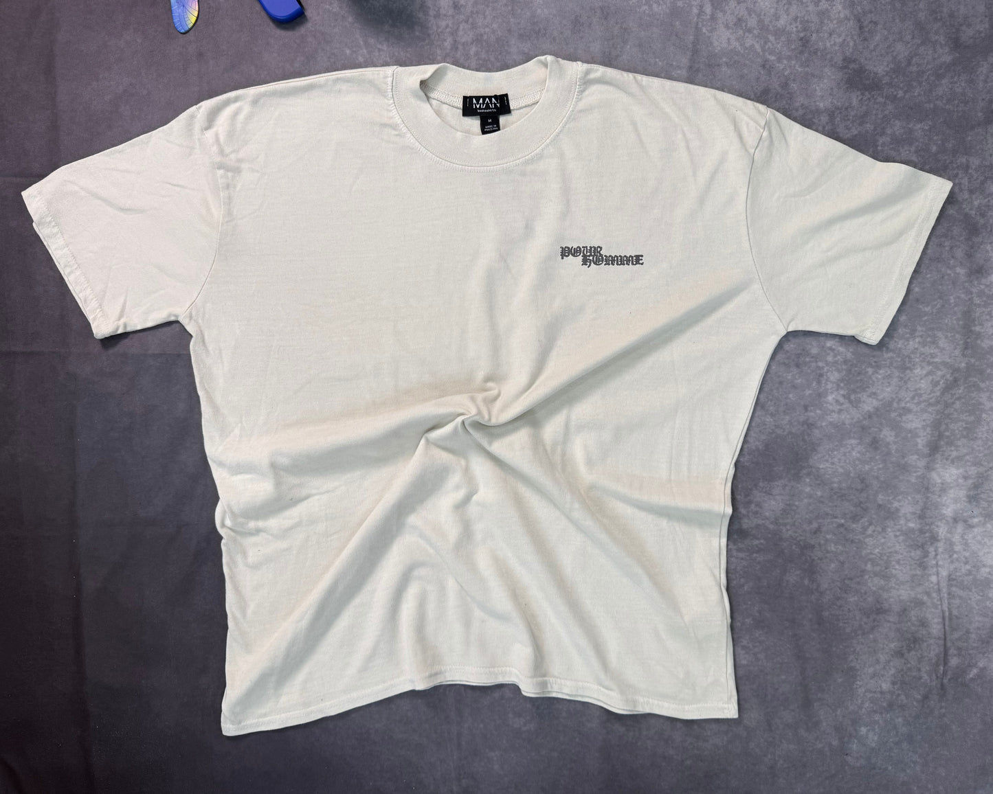 Oversized Extended Neck Canine Graphic T-Shirt